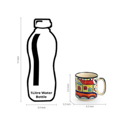 'The Hut Coffee Hangouts' hand-Painted Ceramic Tea & Coffee Mugs (Set Of 6)