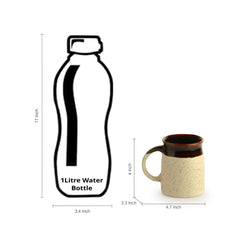 'Cocoa Rims' Studio Pottery Tea & Coffee Mugs In Ceramic (Set Of 2)