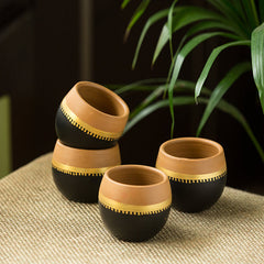 'Terra-Sips' Hand-Painted Kullads In Earthen Terracotta (Set Of 4)