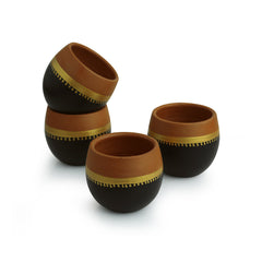 'Terra-Sips' Hand-Painted Kullads In Earthen Terracotta (Set Of 4)