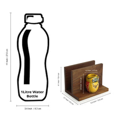 'An Owl's Vibrance' Tissue Toothpick Holder In Sheesham & Gular Wood