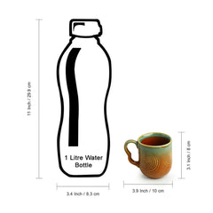 Peacock Boulevard' Hand-Engraved Ceramic Coffee & Tea Cups (Set of 6 | 180 ML | Microwave Safe)