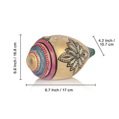 Terracotta Handpainted Shankh Shaped Table Tea Light Holder