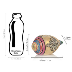 Terracotta Handpainted Shankh Shaped Table Tea Light Holder