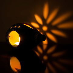 Terracotta Handpainted Shankh Shaped Table Tea Light Holder