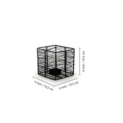 🕯️ Glowing Mesh Cube – Handcrafted Matte Black Tea-Light Holder