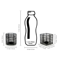 🕯️ Glowing Mesh Duo – Set of 2 Handwired Matte Black Tea-Light Holders