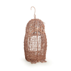 Golden Abstract Tea-Light Holder – Handcrafted Hanging Iron Decor