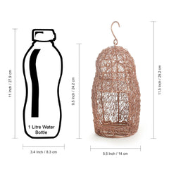 Golden Abstract Tea-Light Holder – Handcrafted Hanging Iron Decor