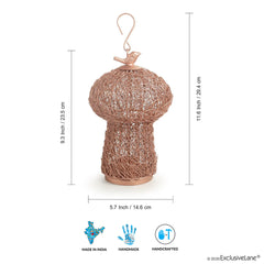 The Dome Mesh' Handwoven Showpiece Cum Hanging & Table Tea-Light Holder In Iron (22.9 cm | Copper Finish)
