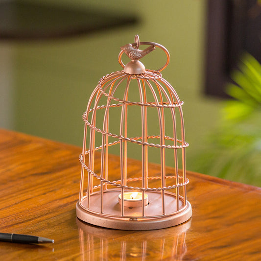 🐦 Bird Wired Go-Round – Handcrafted Copper Finish Tea-Light Holder