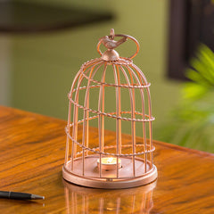 🐦 Bird Wired Go-Round – Handcrafted Copper Finish Tea-Light Holder
