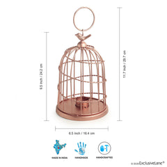 🐦 Bird Wired Go-Round – Handcrafted Copper Finish Tea-Light Holder