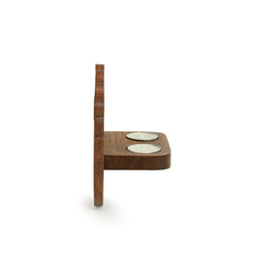 'The Dancing Peacock' Hand Carved Wall Tea Light Holder in Sheesham Wood