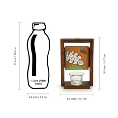 'Shades of a Leaf' Wall Tea-Light Holder in Sheesham Wood & Terracotta