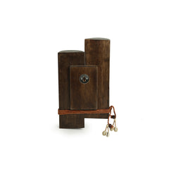 'Shades of a Leaf' Hand-Painted Wall Candle Holder in Teak Wood