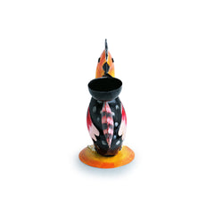 Homely Hen' Handpainted Tea Light Holder Cum Garden Decorative Showpiece In Metal (17.8 cm)