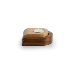 šŖµ Shapical Jugnu ā Hand-Carved Wooden Tea-Light Holder in Dual Brown Tones