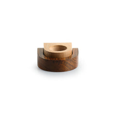 šŖµ Shapical Jugnu ā Hand-Carved Wooden Tea-Light Holder in Dual Brown Tones