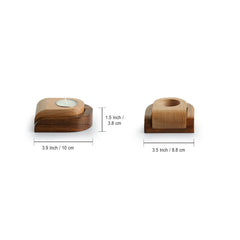 šŖµ Shapical Jugnu ā Hand-Carved Wooden Tea-Light Holder in Dual Brown Tones