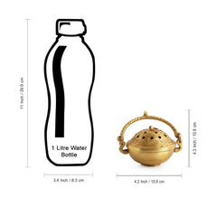 🪔 Hand-Etched Brass Dhoop Dani Burner & Diffuser – Antique Finish