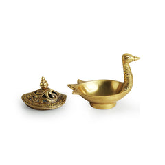 🕊️ Handcrafted Brass Swan Diffuser & Incense Burner – Antique Finish
