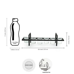 🕯️ Floating Flame Rectangular Tea Light Holder – Handcrafted Iron & Glass Centerpiece