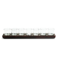 🕯️ Linear Flame Wooden Tea Light Holder – Handcrafted Mango Wood Decor