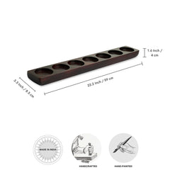 🕯️ Linear Flame Wooden Tea Light Holder – Handcrafted Mango Wood Decor