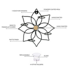 🌸 Magnolia Wall Tea Light Holder – Handcrafted Floral Elegance