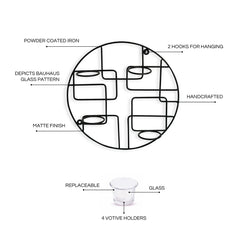 🌀 Bauhaus Glass Wall Tea Light Holder – Timeless Geometry in Light