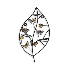 🦋 Butterflies & Leaf Wall Tea Light Holder – Nature’s Elegance in Light