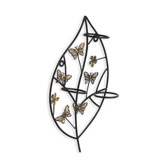 🦋 Butterflies & Leaf Wall Tea Light Holder – Nature’s Elegance in Light