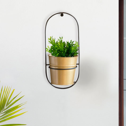 'The Arched Bucket' Wall Planter Pot In Galvanized Iron