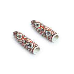 'Fiery Marigold' Hand-painted Wall Planter Pots In Ceramic (Set of 2)