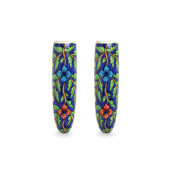 'Blooming Blossoms' Hand-painted Wall Planter Pots In Ceramic (Set of 2)