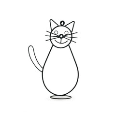 Smiling Cat' Wall Planter Pot In Galvanized Iron (40.6 cm | 1 Planter Pot)