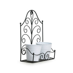 Fern Leaf' Wall Planter Pots In Galvanized Iron (33 cm | 2 Planter Pots)