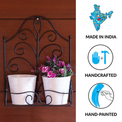 Fern Leaf' Wall Planter Pots In Galvanized Iron (33 cm | 2 Planter Pots)