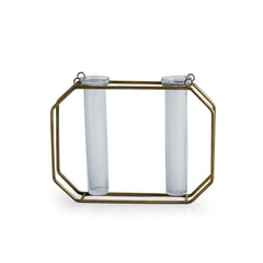 Modern Glass Garden' Test Tube Wall Planter/Vases (17.8 cm | Golden)