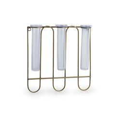 Modern Glass Garden' Test Tube Wall Planter/Vases (25.4 cm | Golden)