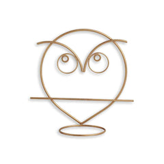 Angry Owl' Wall Planter Pot In Galvanized Iron (25.4 cm | Brass Finish)