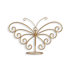 'Svarn Titli' Wall Planter Pot In Galvanized Iron (25.4 cm, Brass Finish)