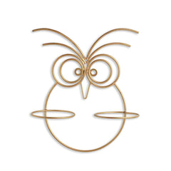 'Owl' Wall Planter Pots In Galvanized Iron (30.5 cm, Brass Finish)