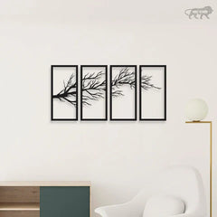 Elegant Tree Sprig Metal Wall Art (4 Piece)