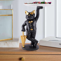 Cool Taddy Bear Showpiece for Home Decorative Showpiece | Taddy Bear with Paltter Statue for Home Decor Showpiece | Home Kitchen Decor | Office Decorative Item (White)