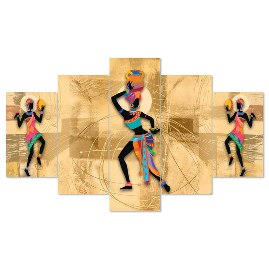 Set of Five MDF Framed 3D Wall Painting for Home Decoration, Big Size Painting for Living Room, Bedroom (17x30 inches)WE 1