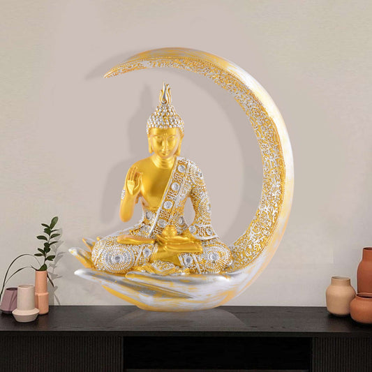 Gautam Buddha Statue Showpiece Idol Figurine for Feng Sui, Vastu, Home Decor, Office, Diwali, Gifting, Living Room, Bedroom, Study Table -27