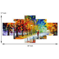 Set of Five MDF Framed 3D Wall Painting for Home Decoration, Big Size Painting for Living Room, Bedroom (17x30 inches)WE 1