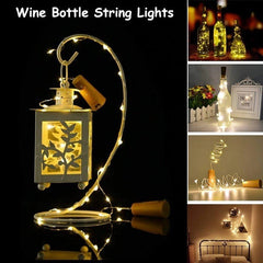 3 Pcs LED Bottle Decorating Light, LED Wine Bottle Cork Copper Wire String Lights, 2M Battery Operated for Room, Balcony, Diwali Lights Decor